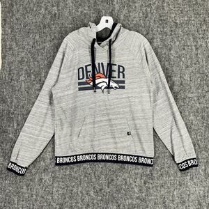 Denver Broncos Sweater Mens L '47 Revolve Hoodie NFL Football Hooded Sweatshirt